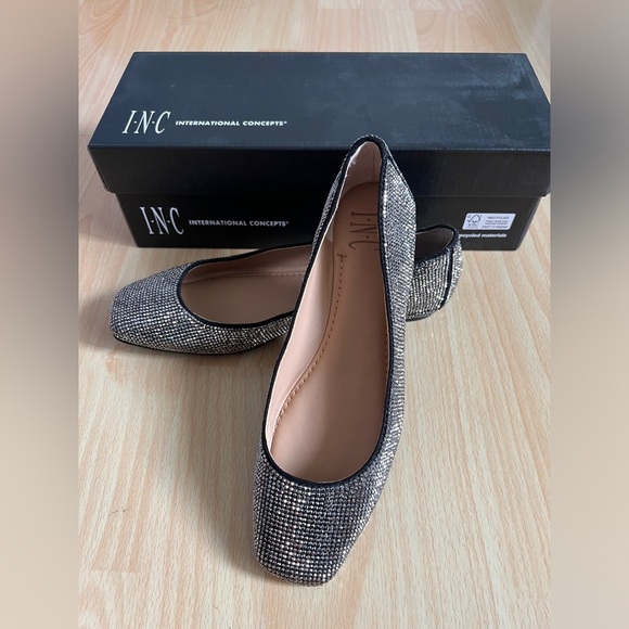 Inc International Black Crystal Studded Flats - Picture 3 of 6